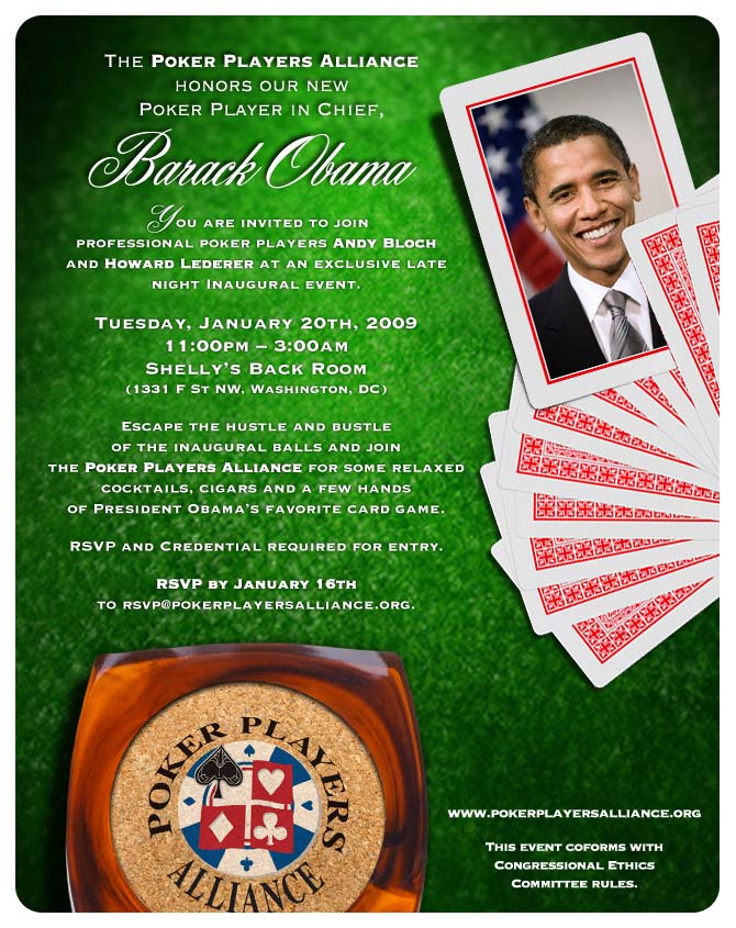 Barack Obama PPA Inaugural Event Invite