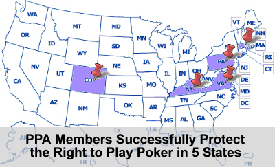 PPA Members Successfully Protect the Right to Play Poker in 5 States